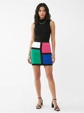 [F21] Retro Colorblock Skirt